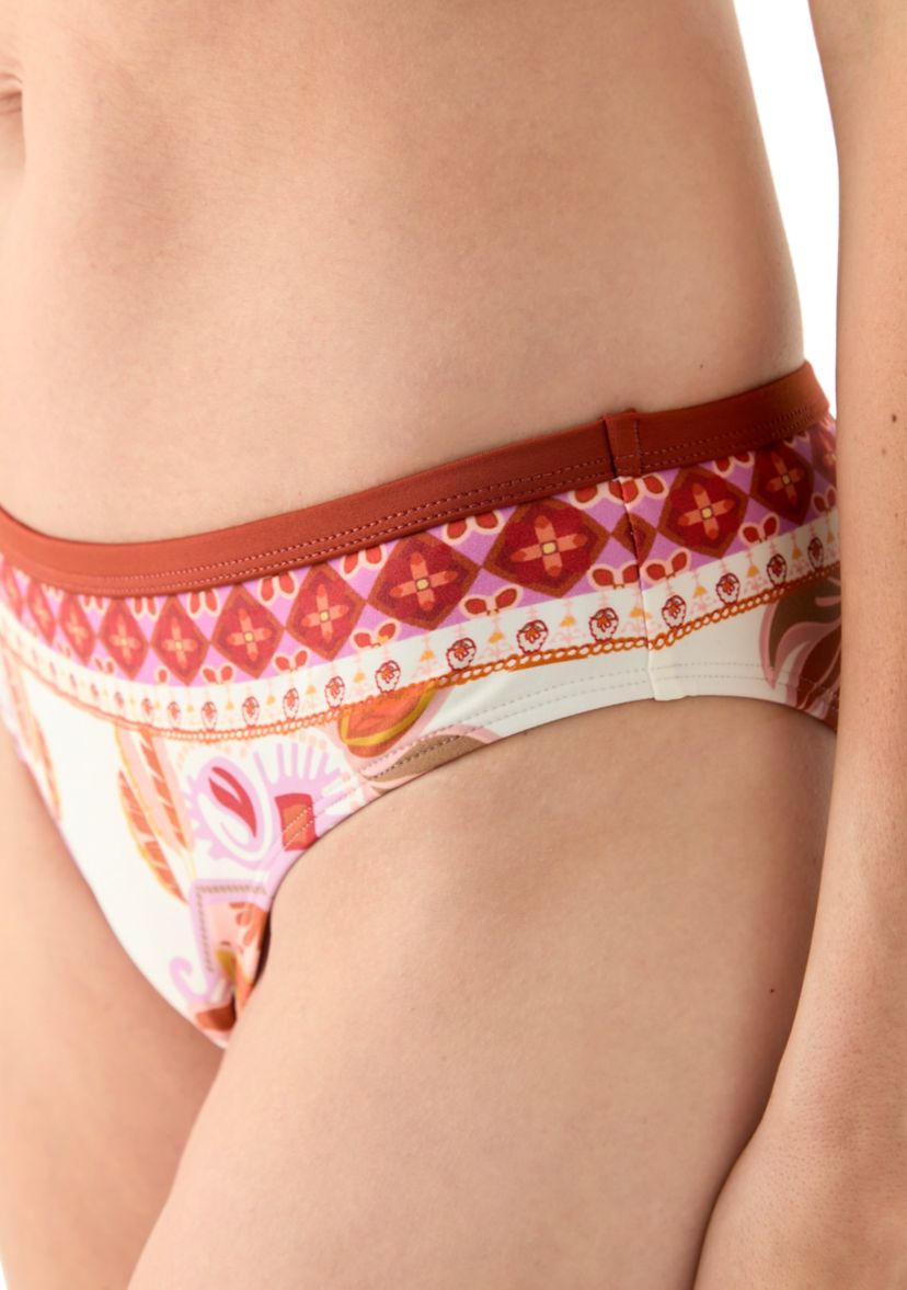 Paisley Print Mid Rise Swim Brief 