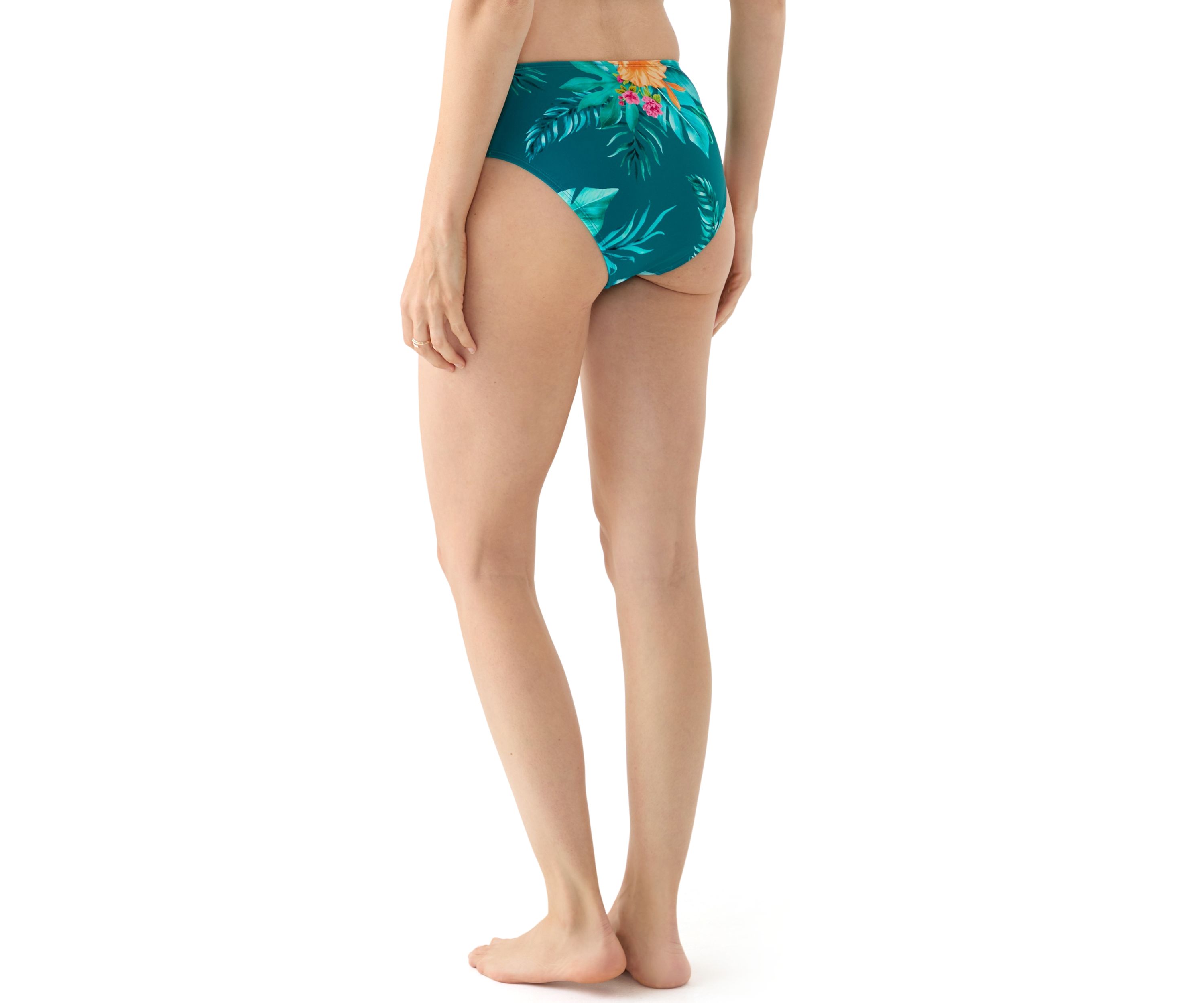 Tropical Floral High Waisted Swim Brief