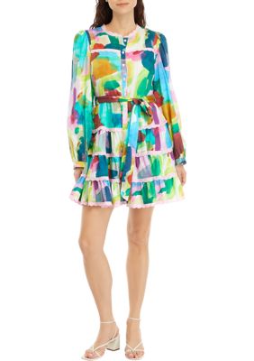 Women's Abstract Garden Print Dress