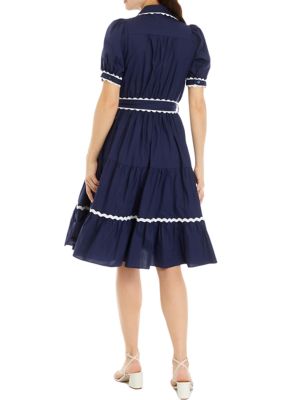 Women's Midi Dress with Ric Rac Trim