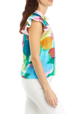 Women's Abstract Garden Print Top