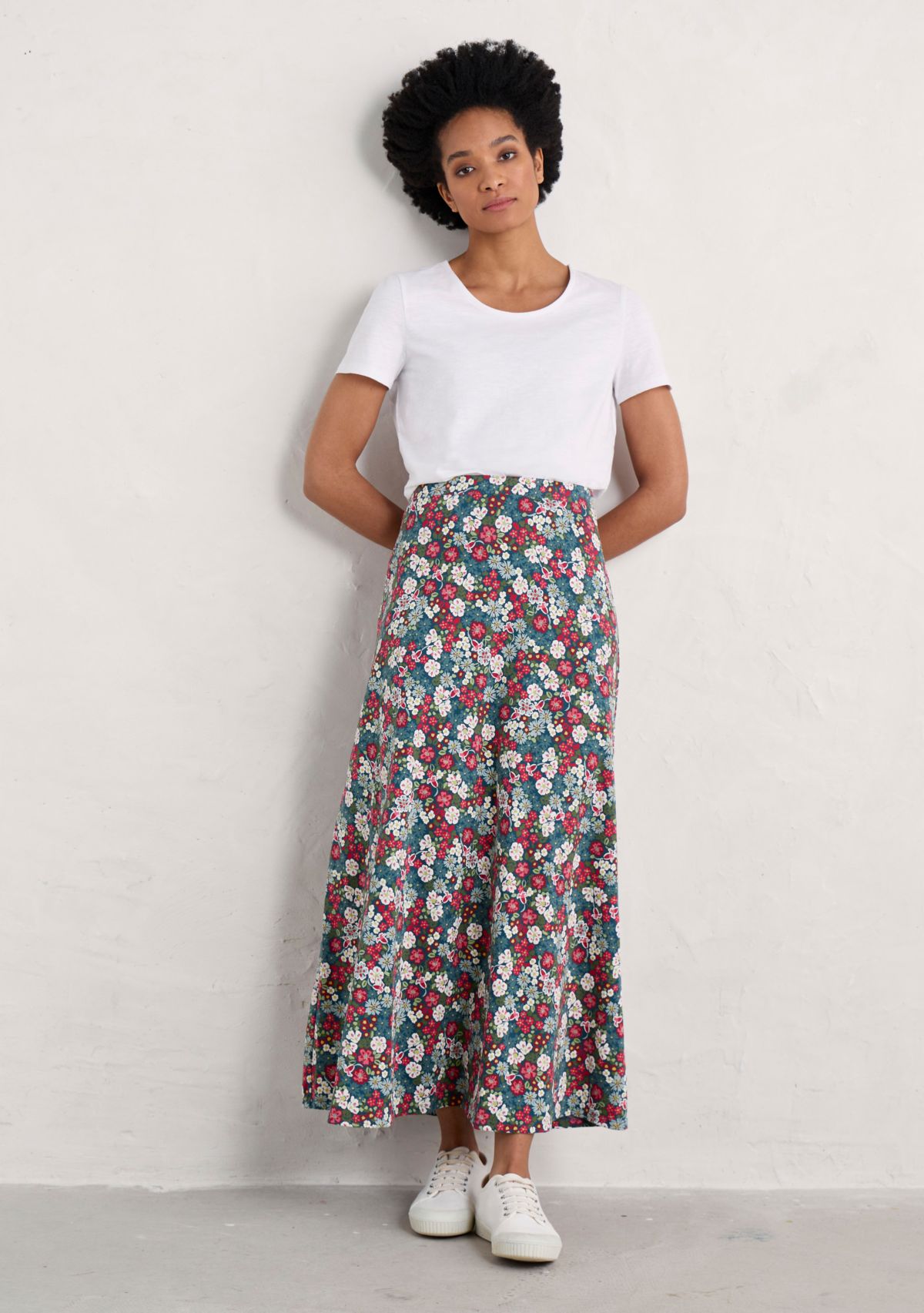 Plus Size Rose Jersey Skirt