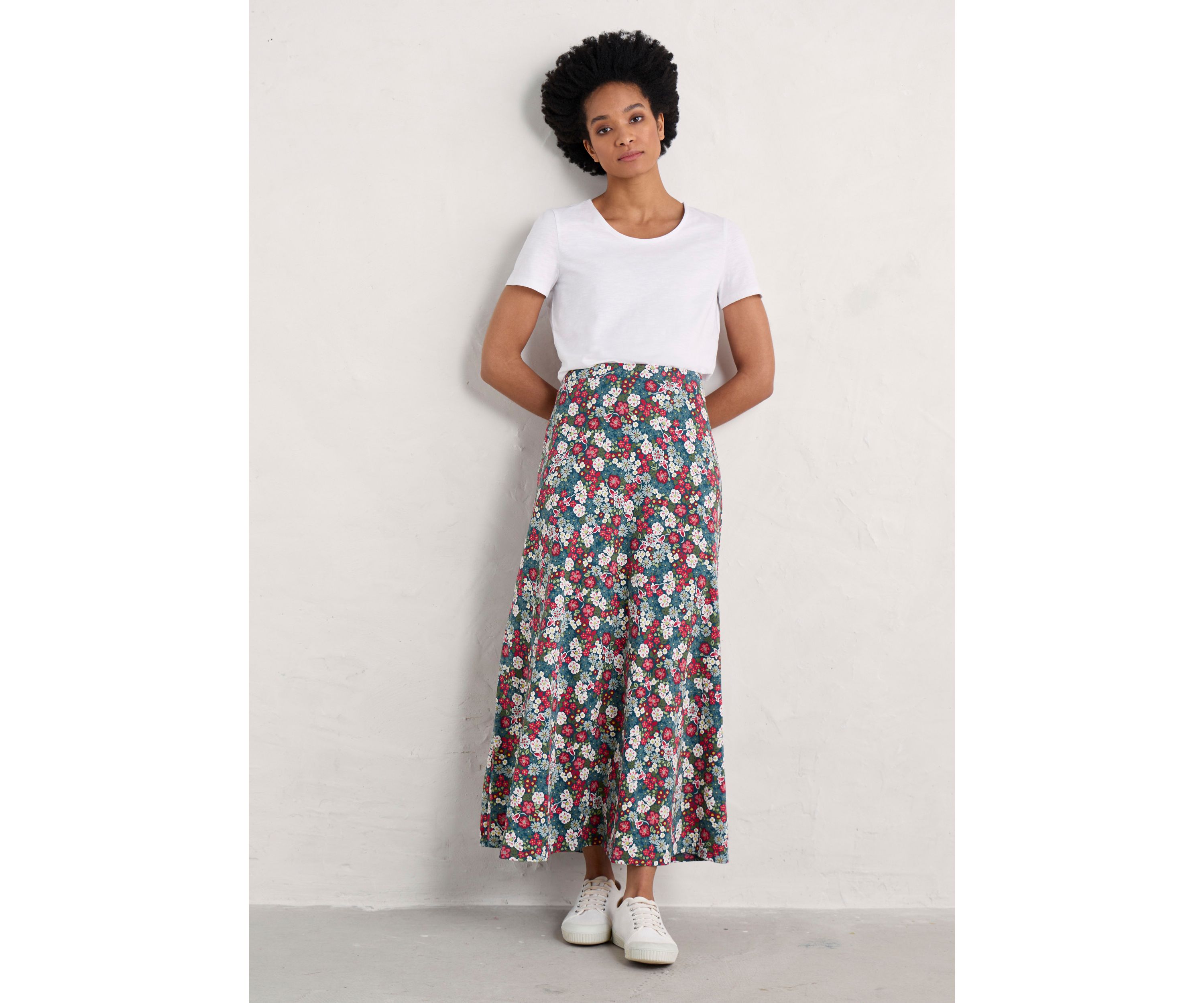 Plus Size Rose Jersey Skirt