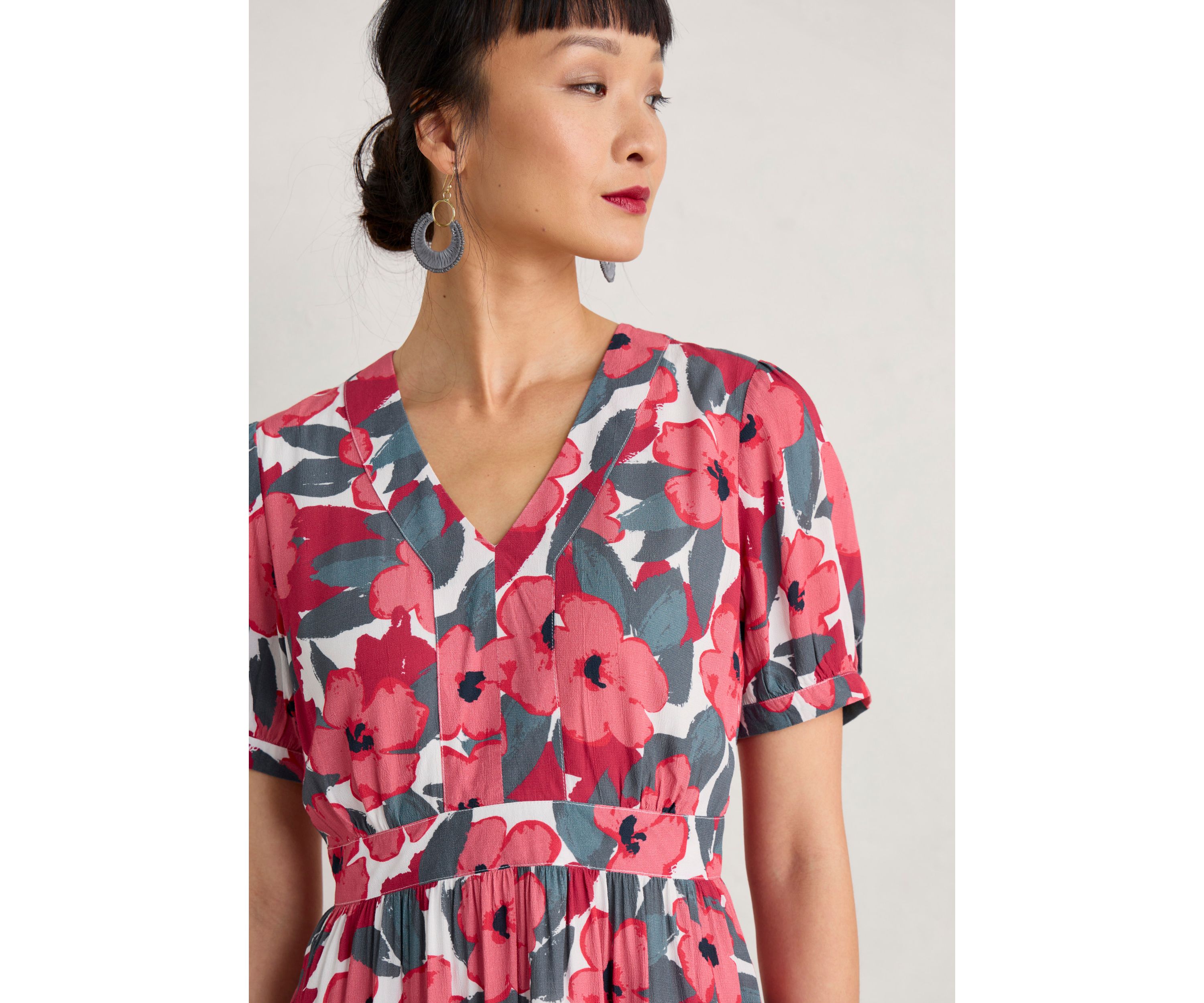 Womens Birch Leaf Printed Dress
