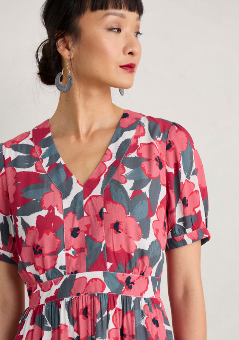 Womens Birch Leaf Printed Dress