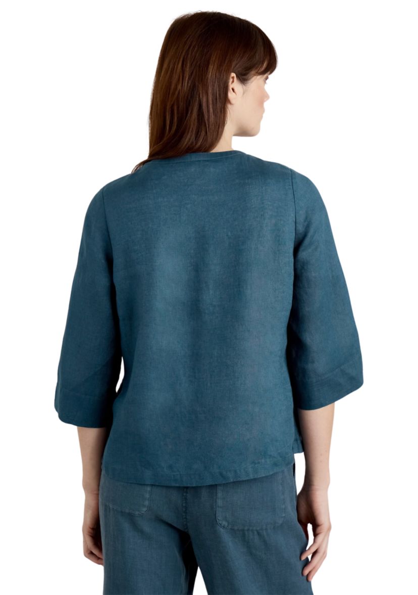 Womens Wild Fennel Button Through Linen Top