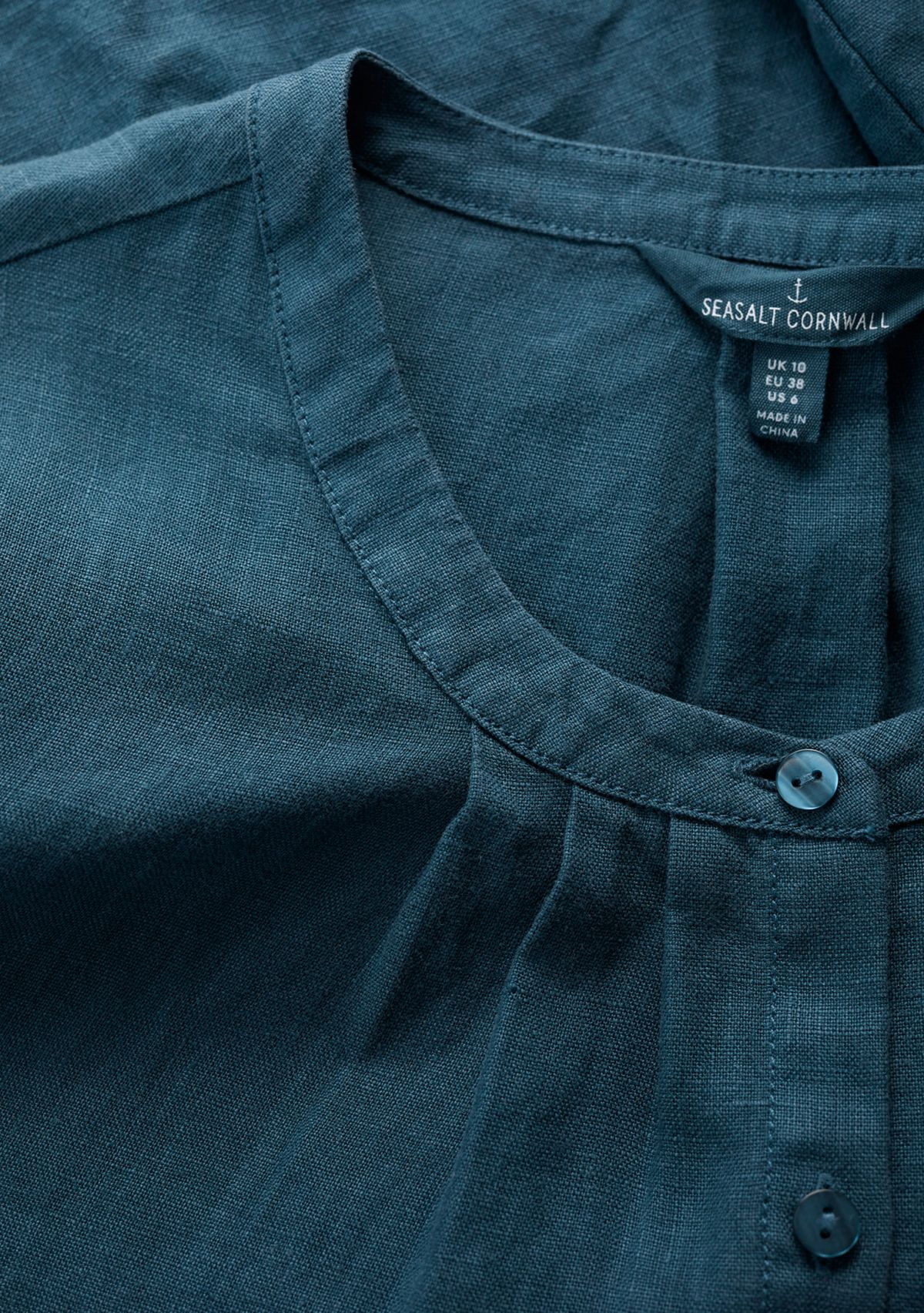 Womens Wild Fennel Button Through Linen Top