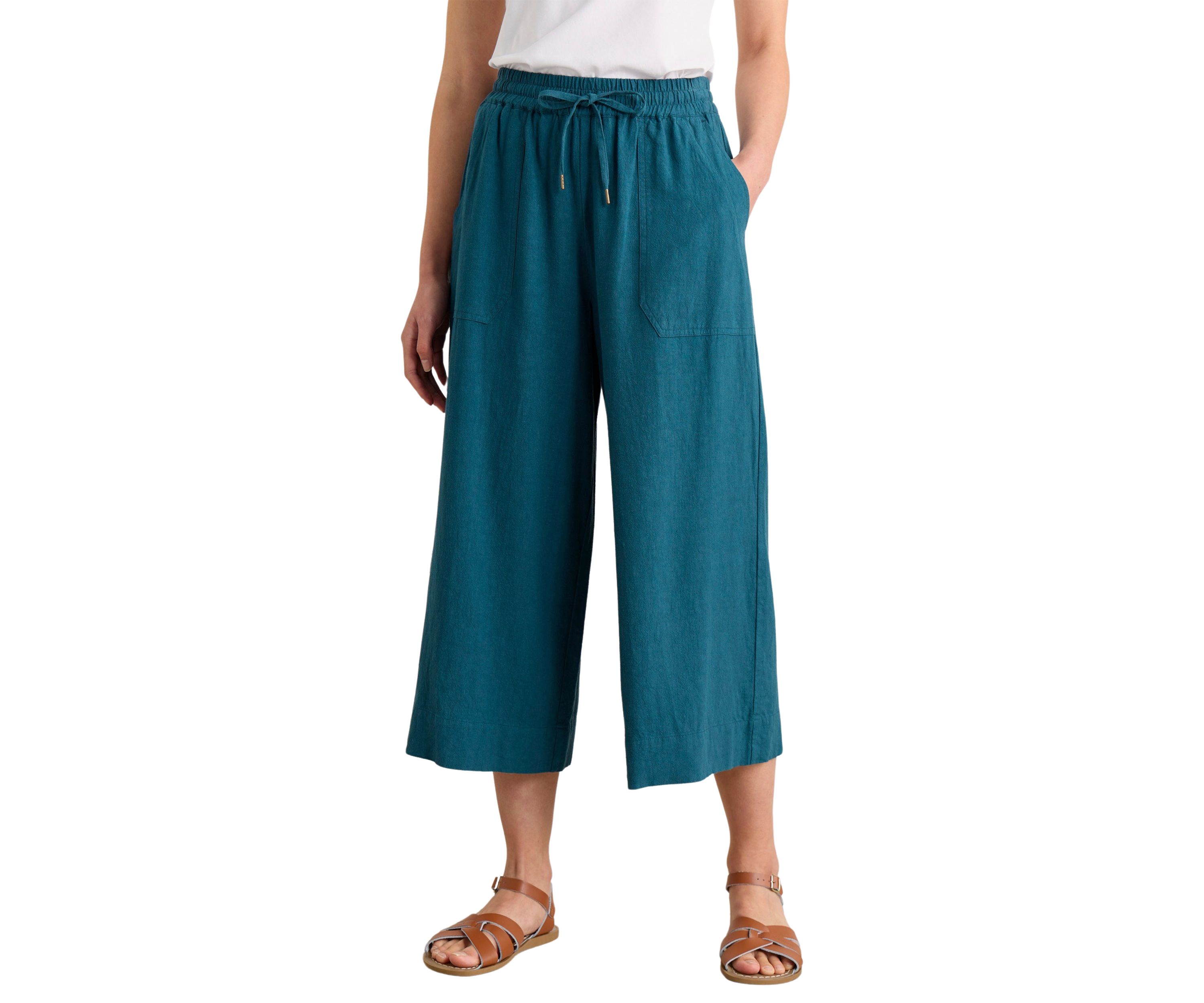 Sea Heart Linen Blend Culotte Pants