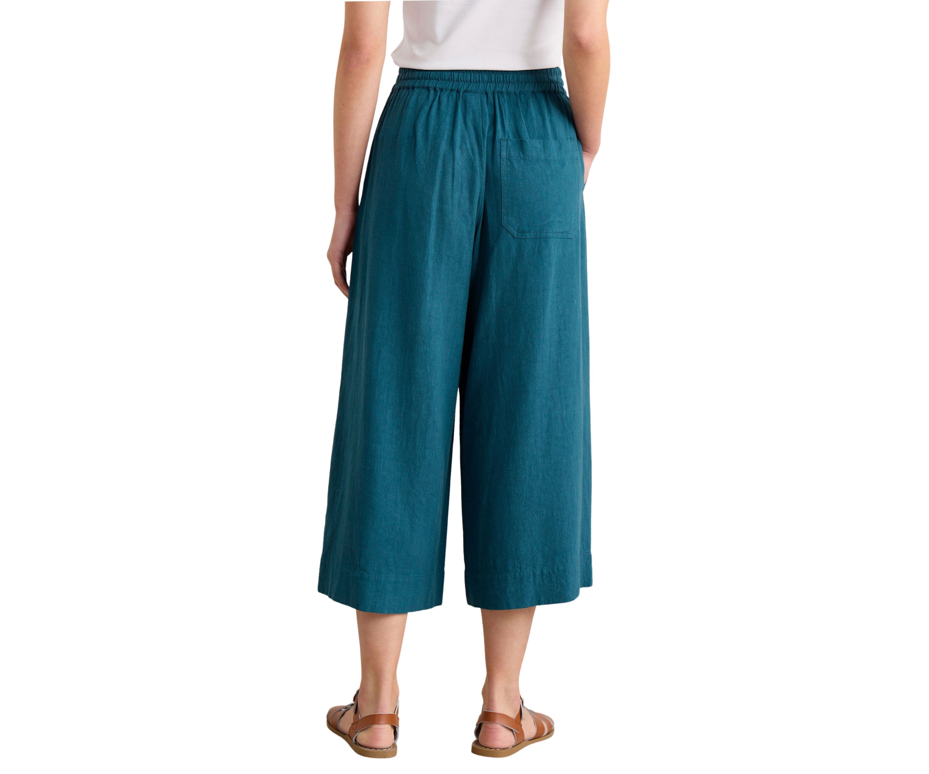 Sea Heart Linen Blend Culotte Pants