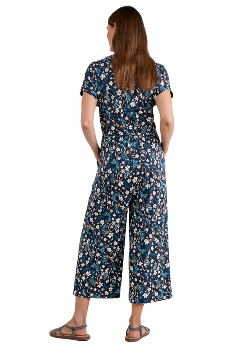 Womens Rose Trellis Wide Leg Jumpsuit