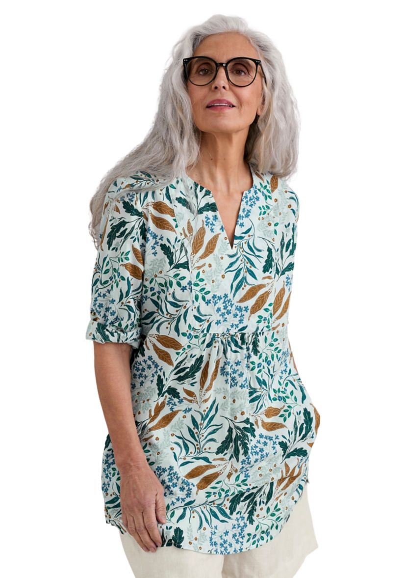 Womens Op Art Organic Cotton Tunic Top