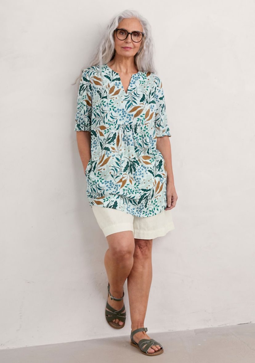 Womens Op Art Organic Cotton Tunic Top