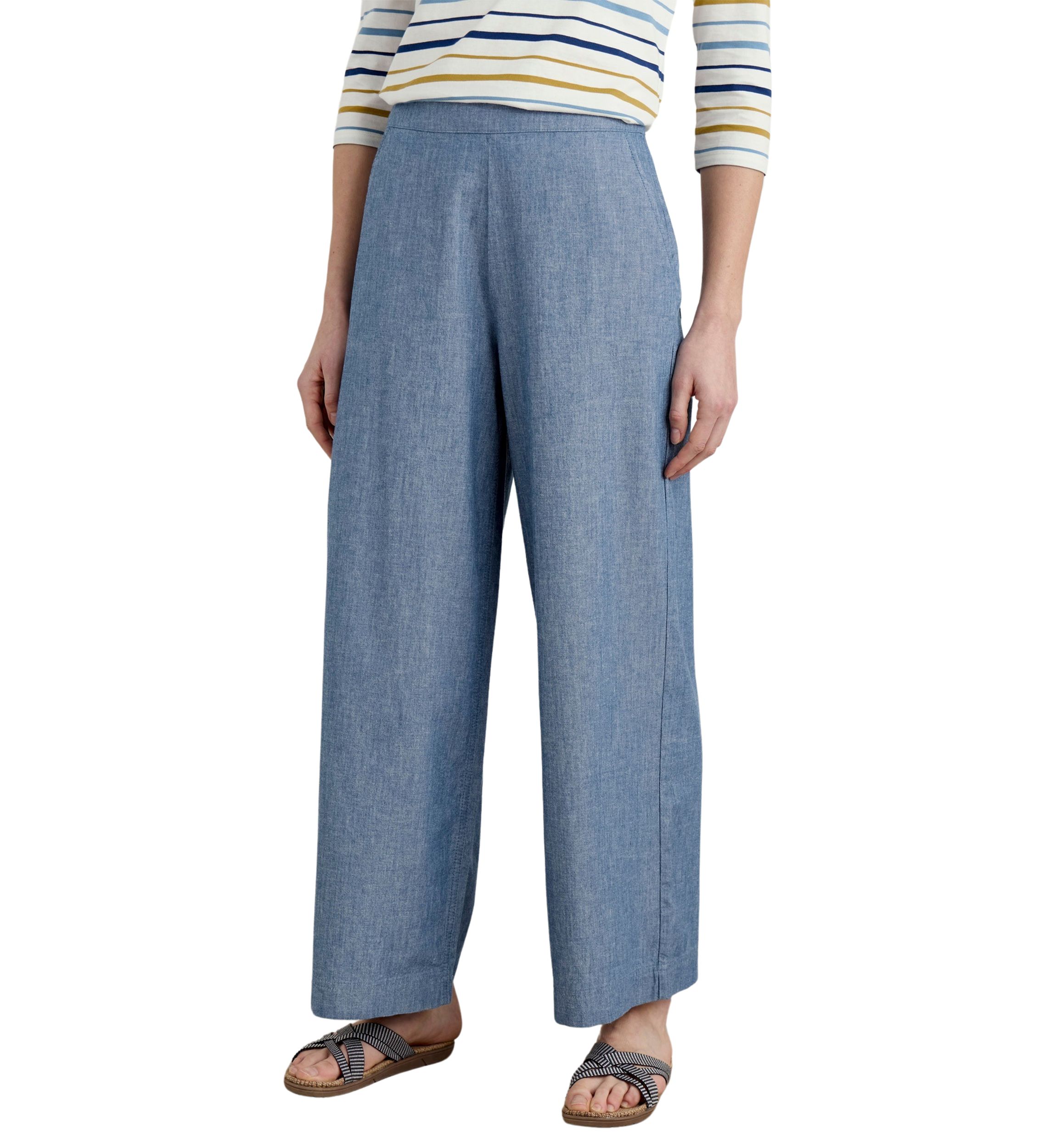 Womens Calluna Wide Leg Chambray Pants