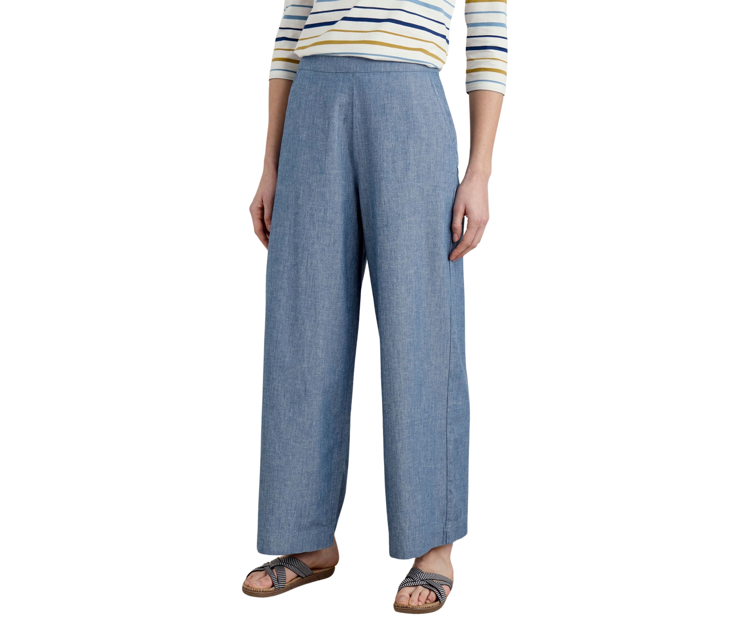 Womens Calluna Wide Leg Chambray Pants