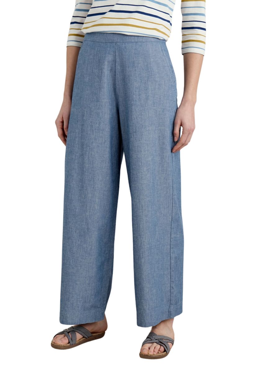 Womens Calluna Wide Leg Chambray Pants
