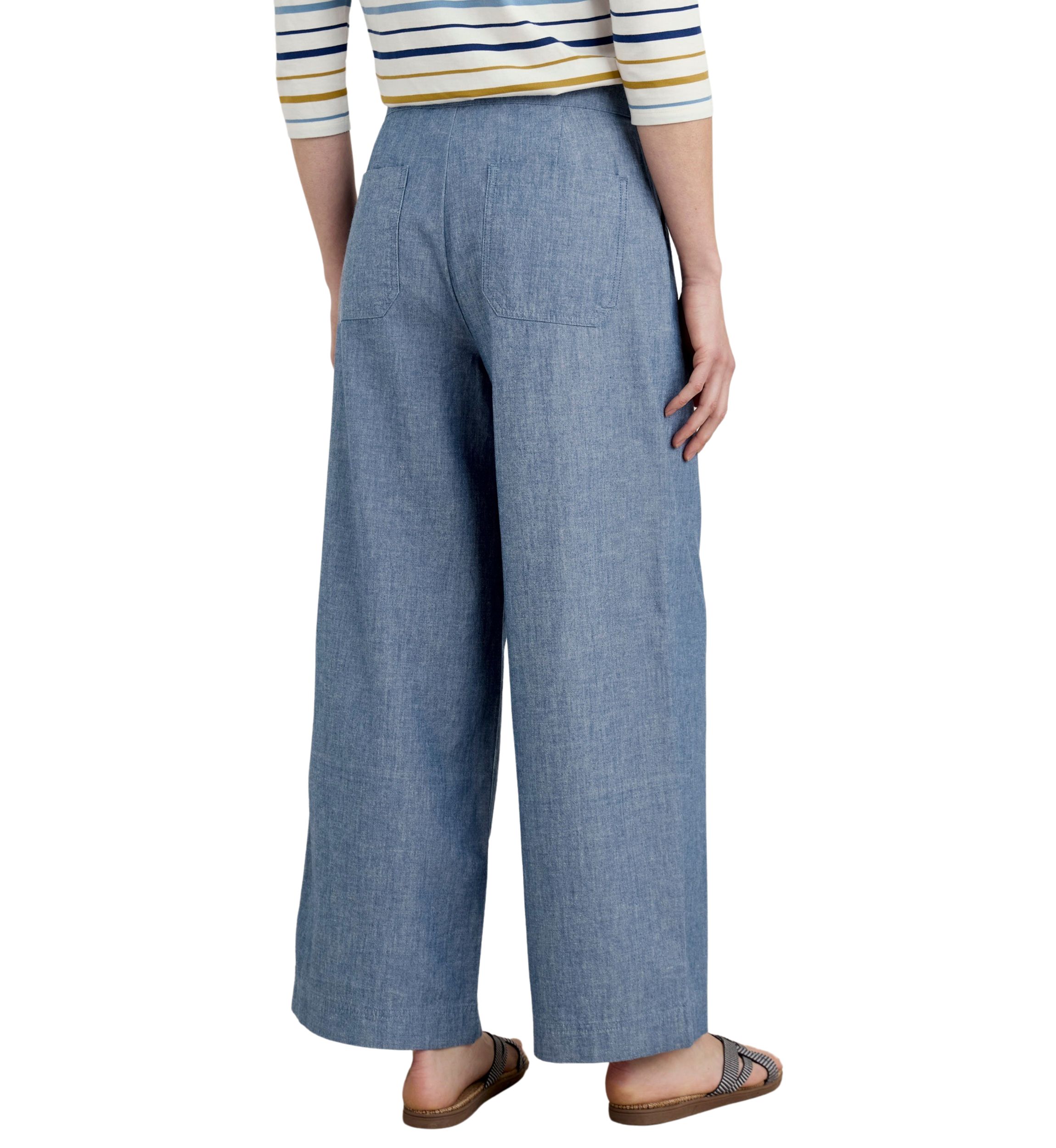 Womens Calluna Wide Leg Chambray Pants