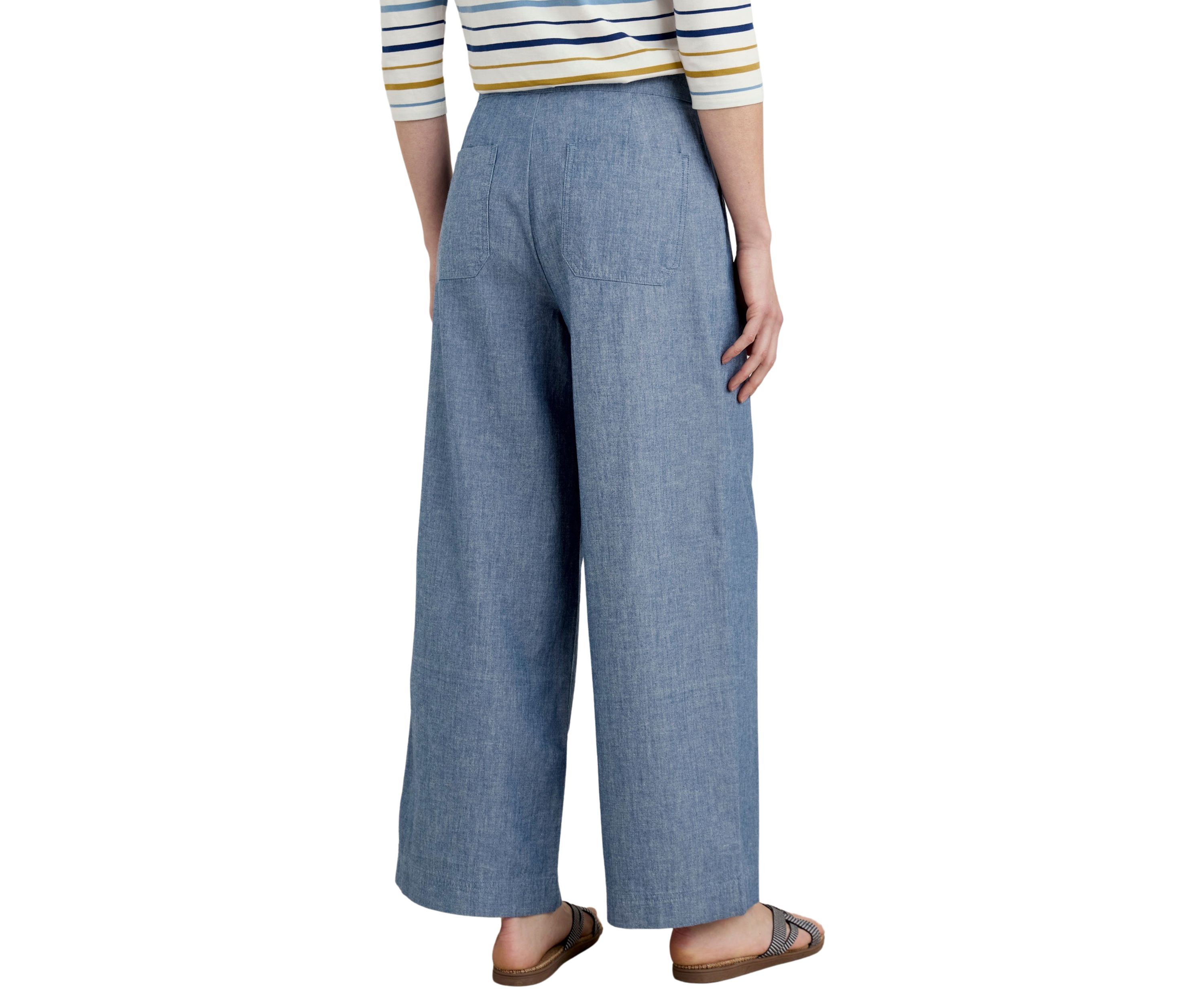 Womens Calluna Wide Leg Chambray Pants