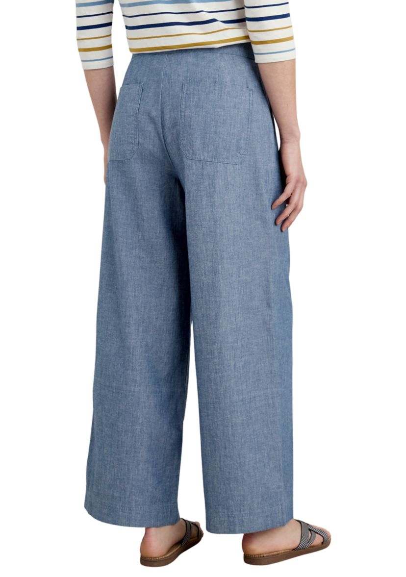 Womens Calluna Wide Leg Chambray Pants