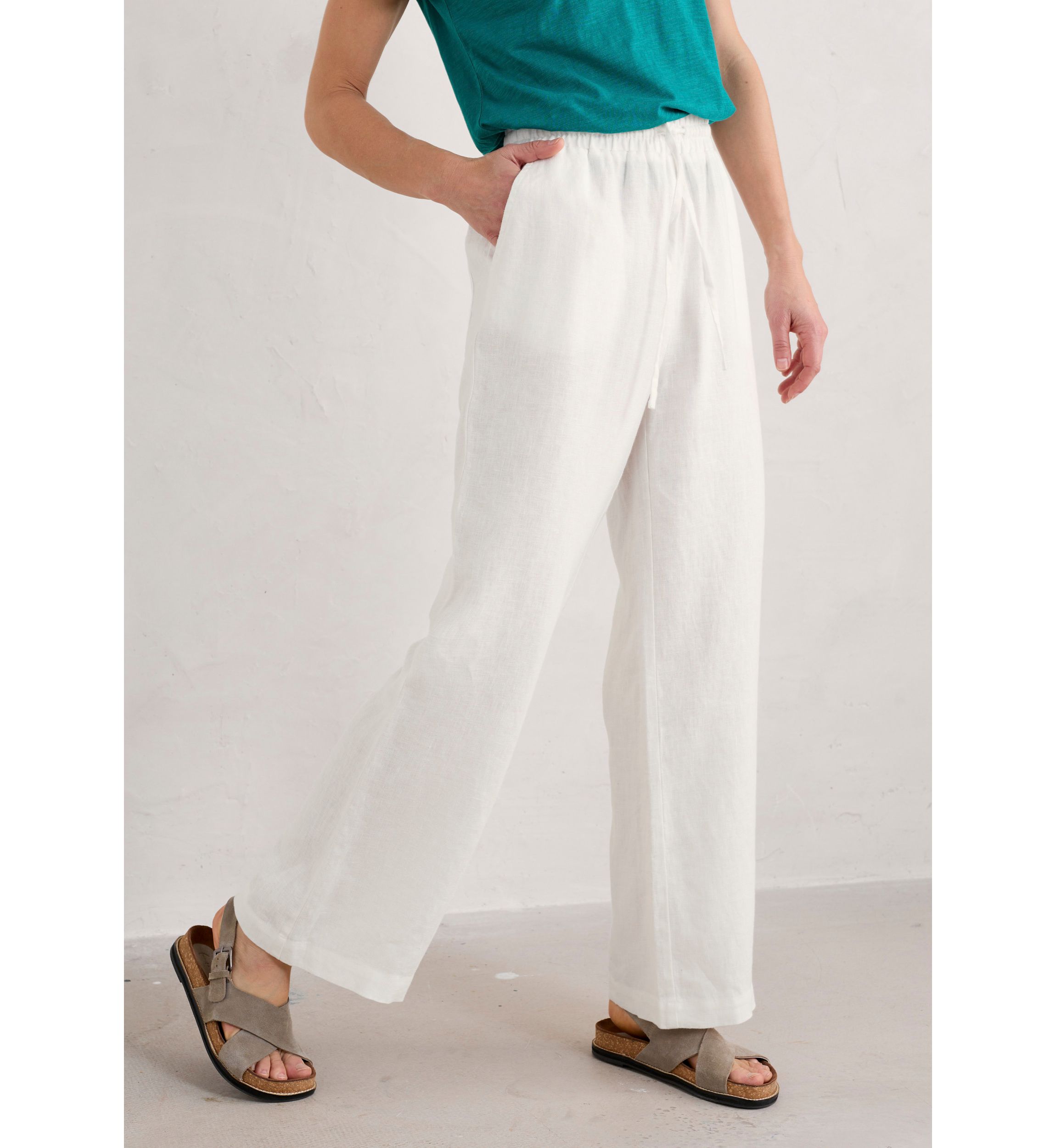 Tide Flow Wide Leg Linen Trousers