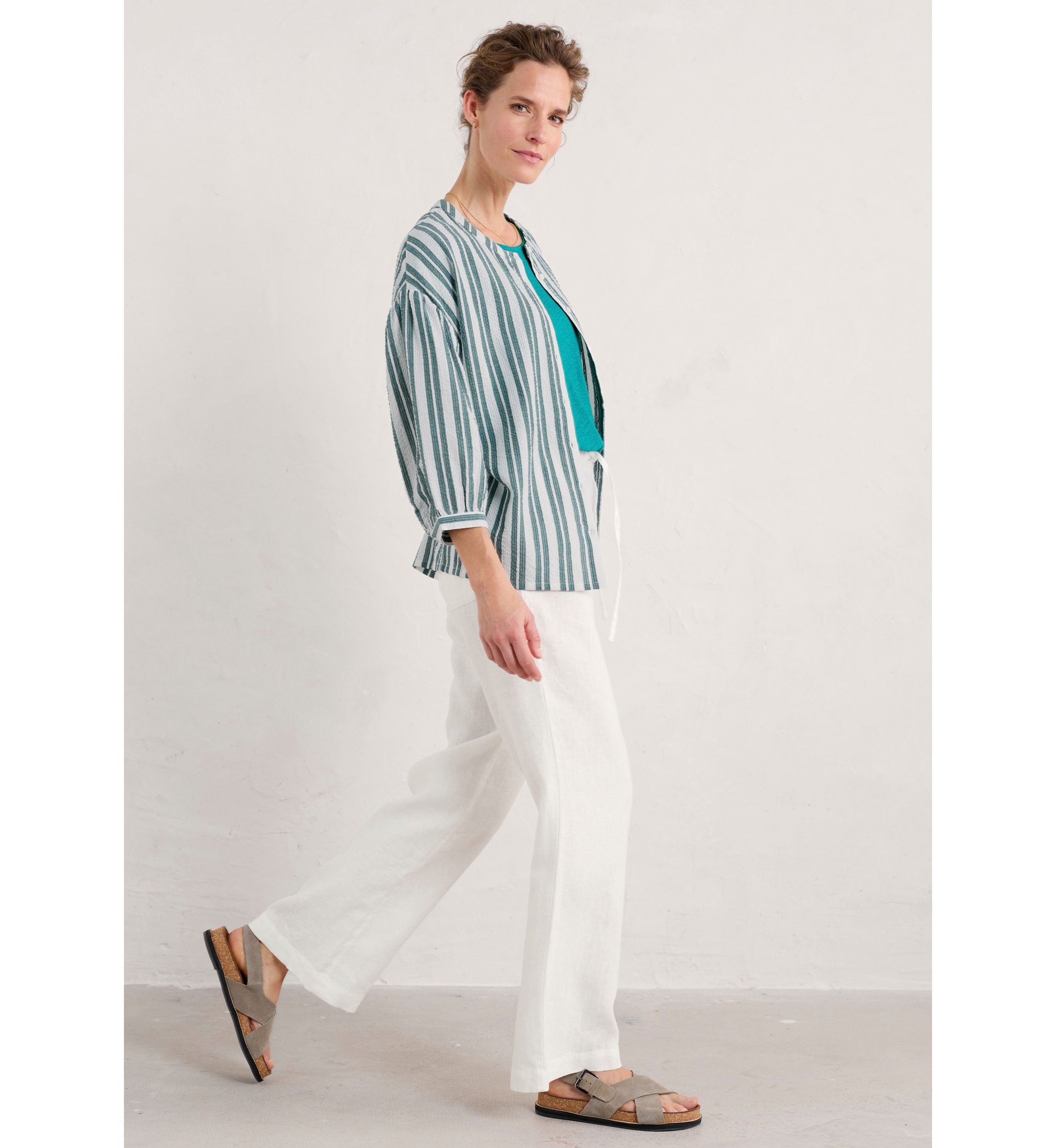 Tide Flow Wide Leg Linen Trousers