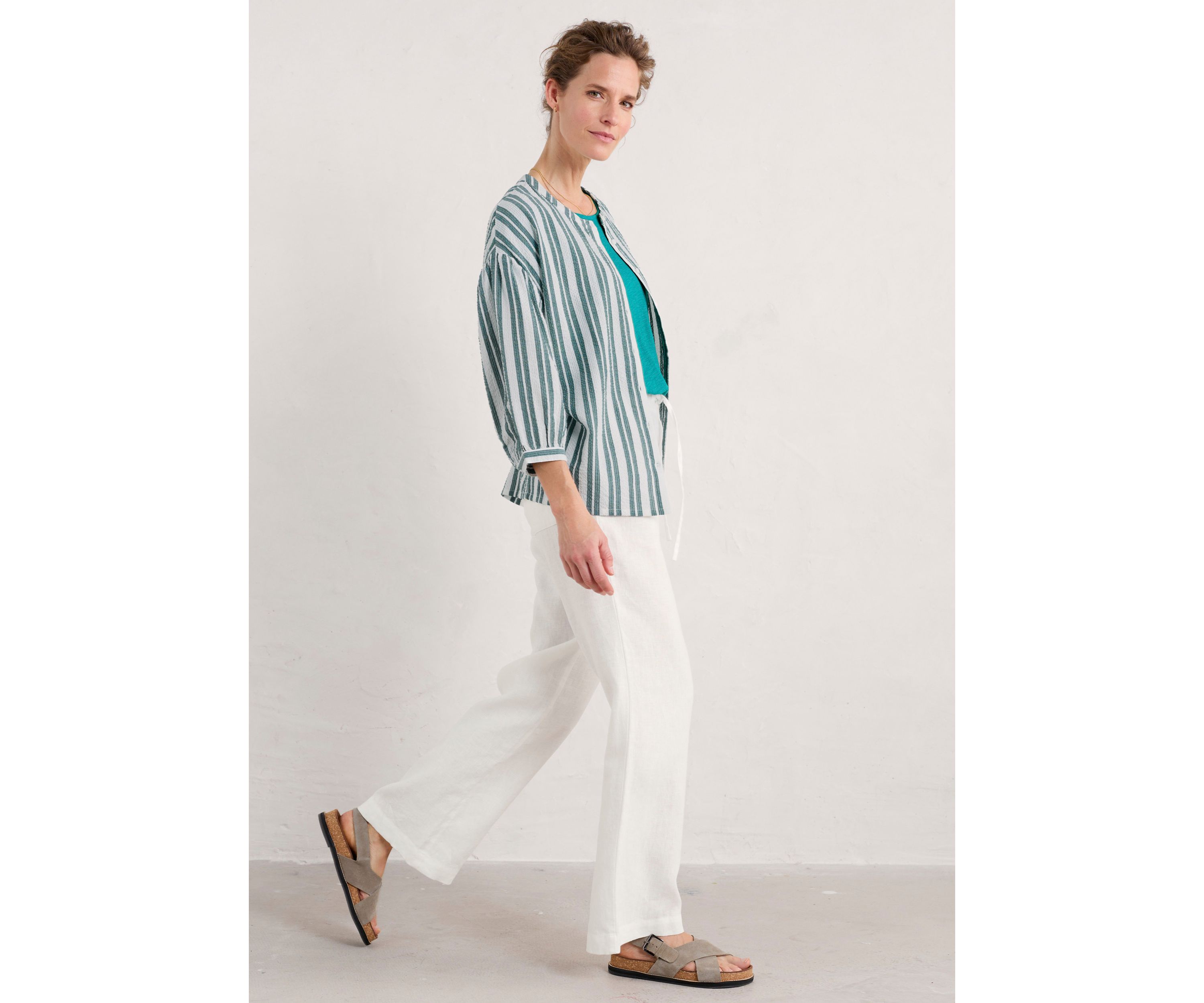Tide Flow Wide Leg Linen Trousers