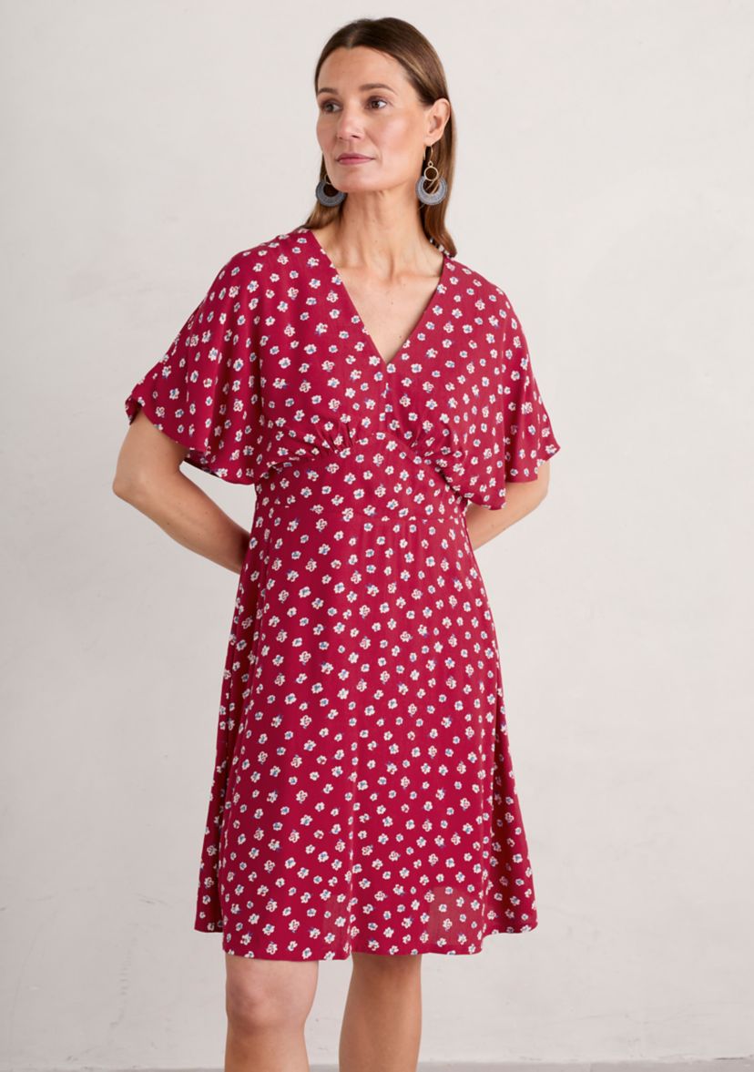 Womens Wilsey Empire Line Flared Sleeve Dress