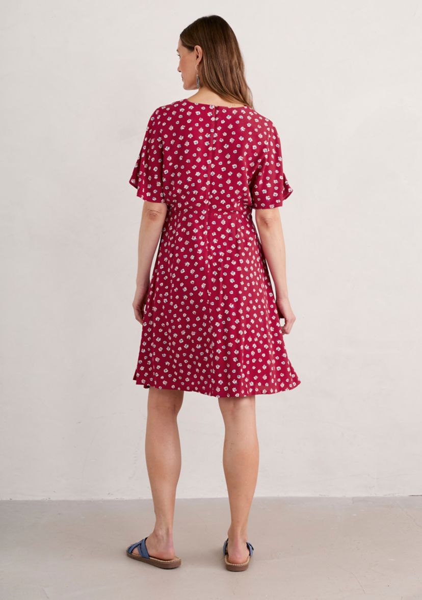 Womens Wilsey Empire Line Flared Sleeve Dress