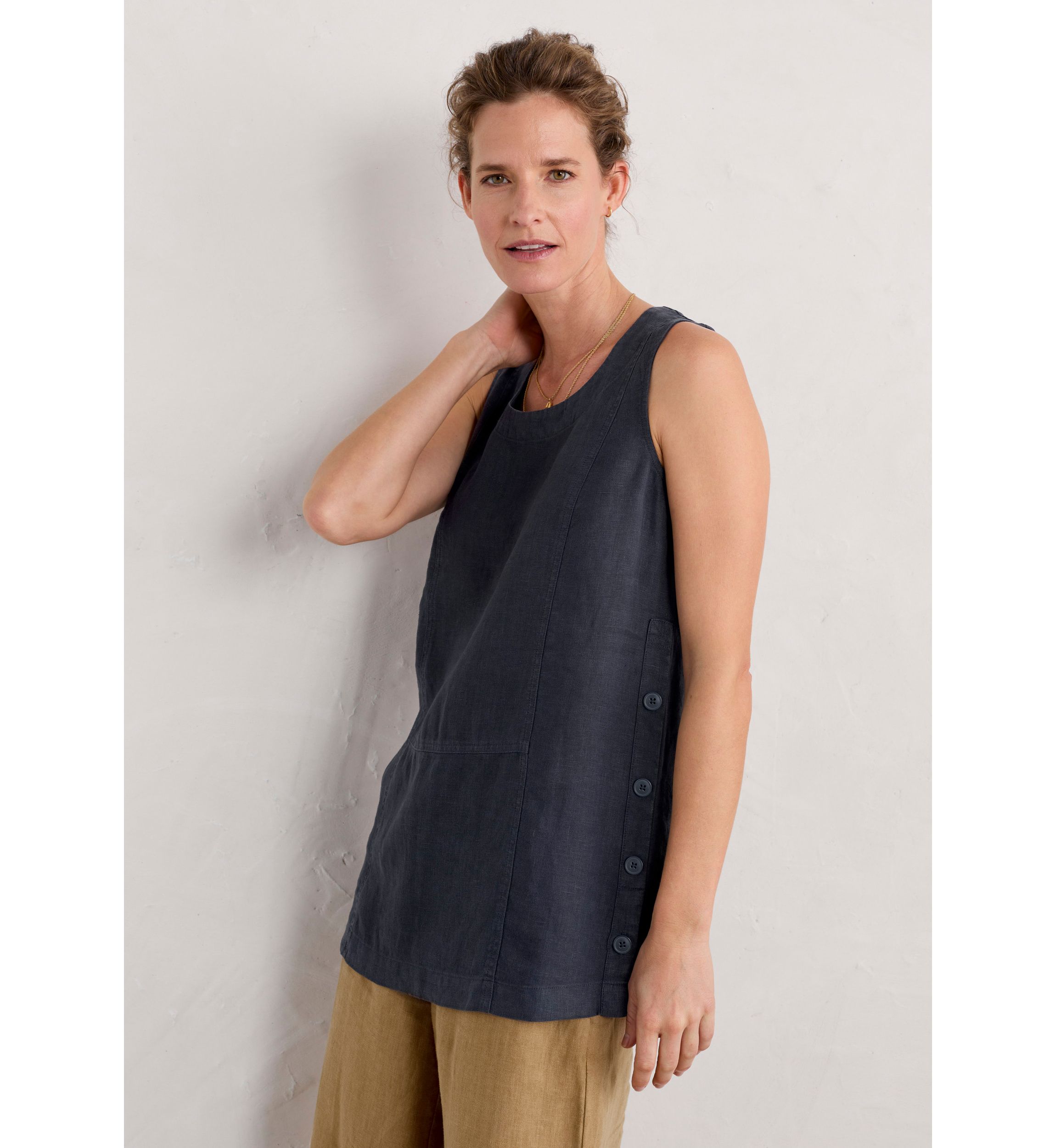 Womens Foredune Linen Vest