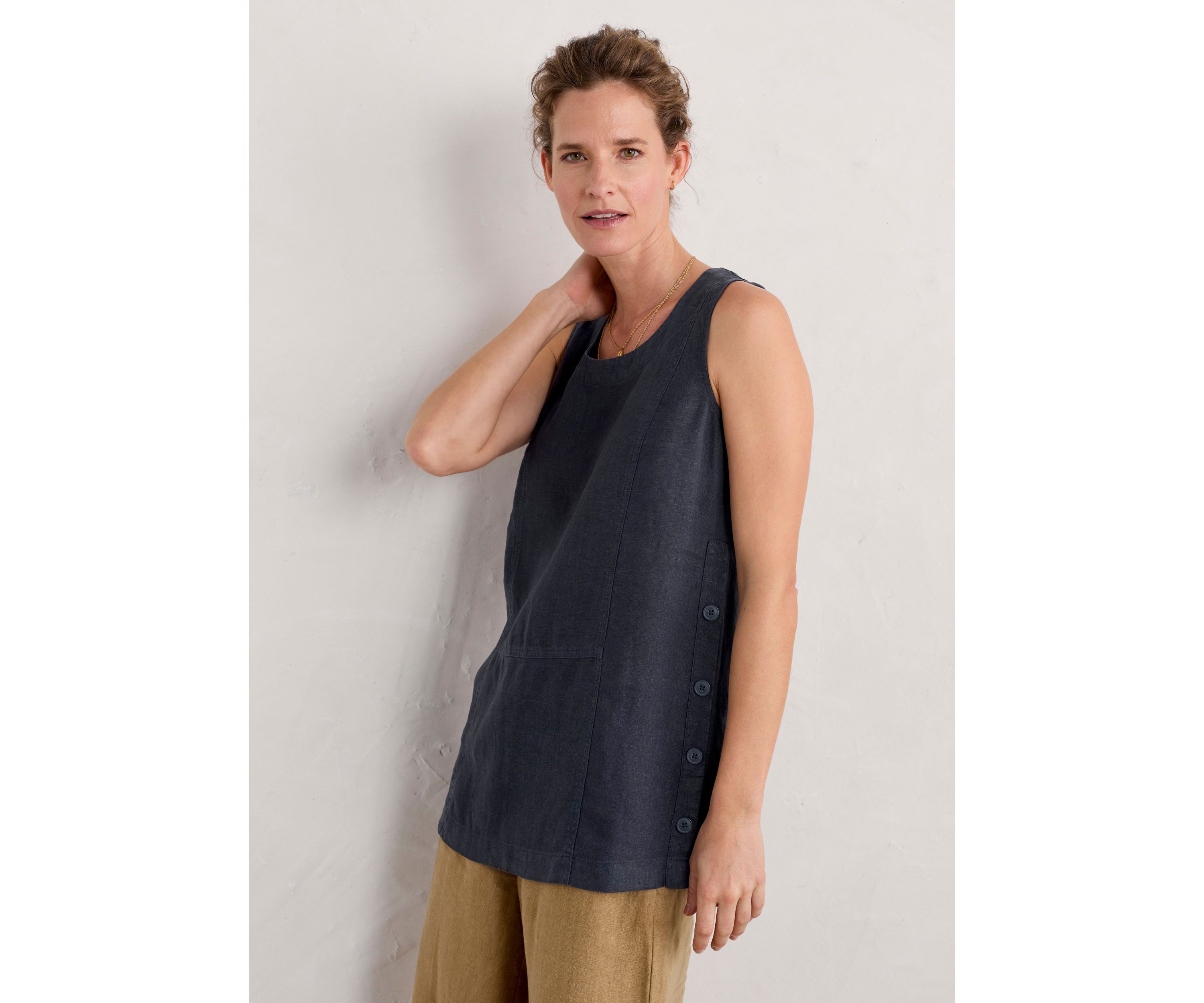 Womens Foredune Linen Vest