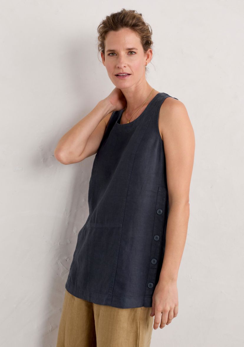 Womens Foredune Linen Vest