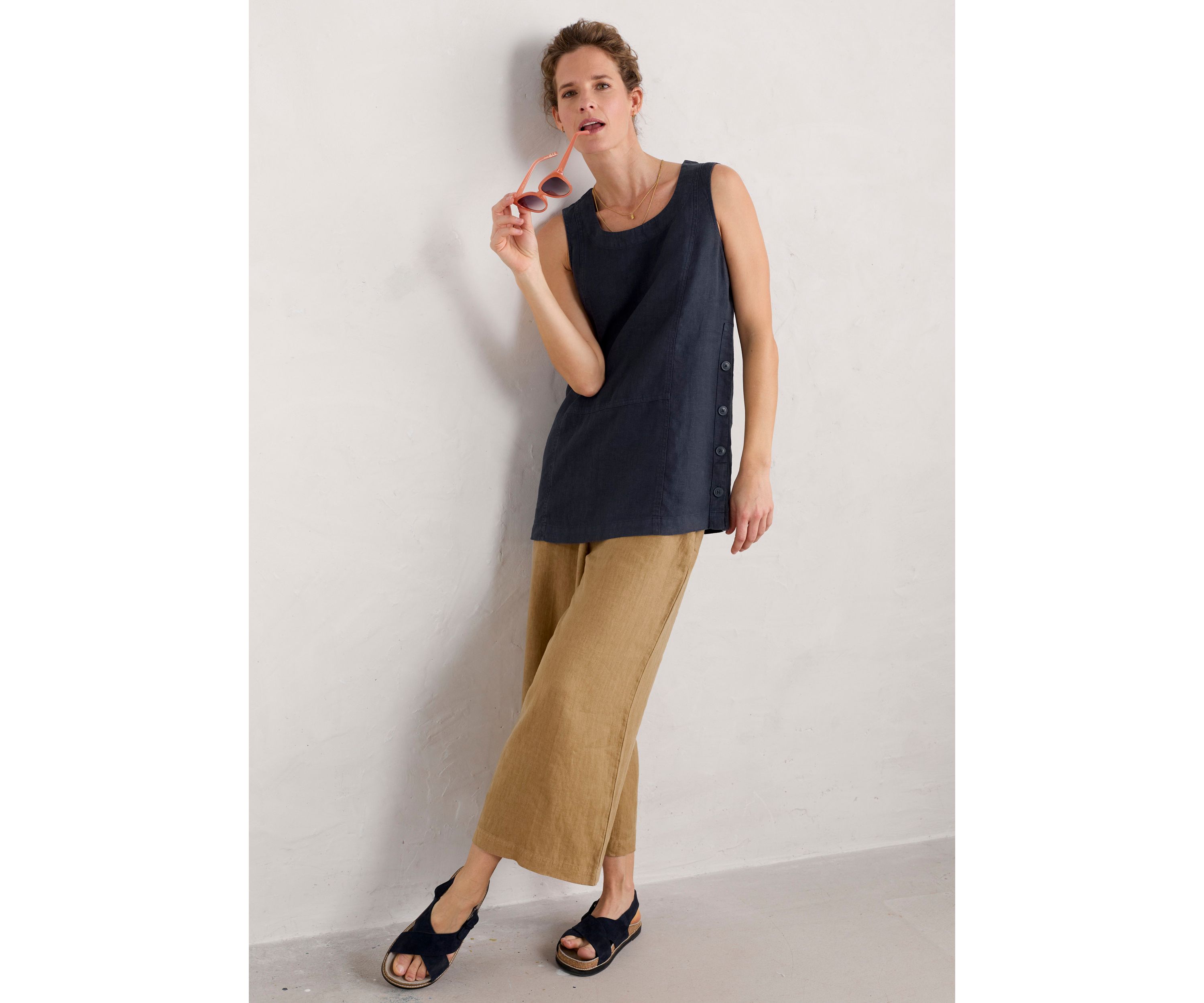 Womens Foredune Linen Vest