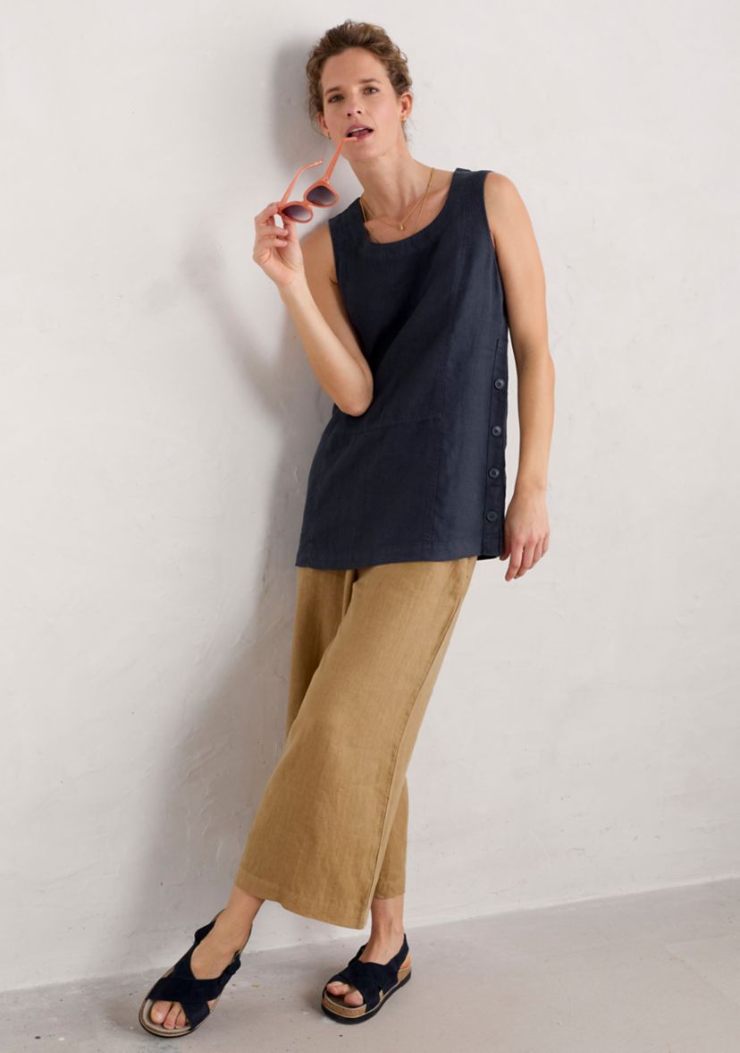 Womens Foredune Linen Vest