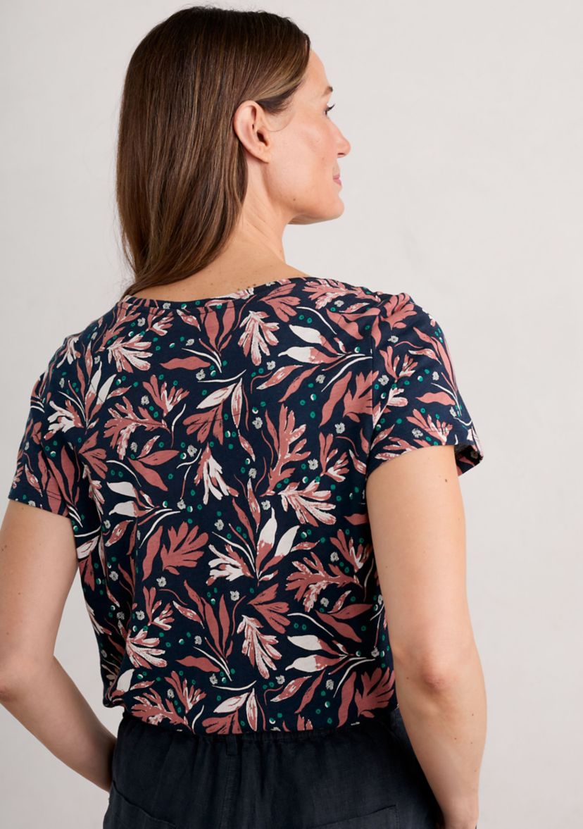 Womens Appletree Printed Keyhole Detail T-Shirt
