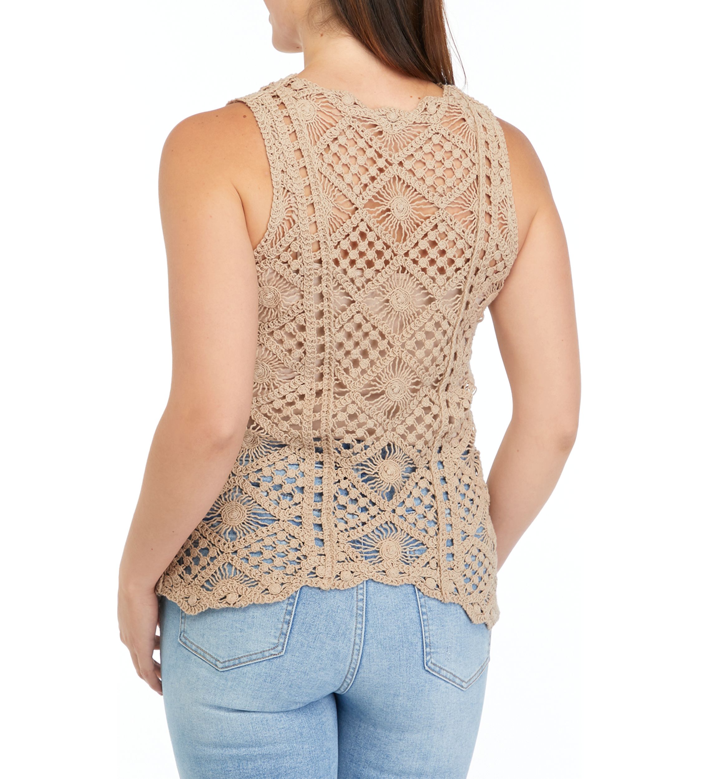 Womens Crochet Knit Tank Top