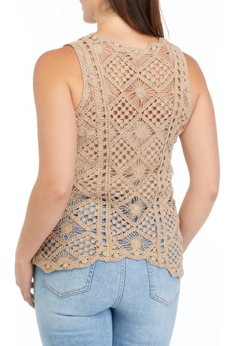 Womens Crochet Knit Tank Top