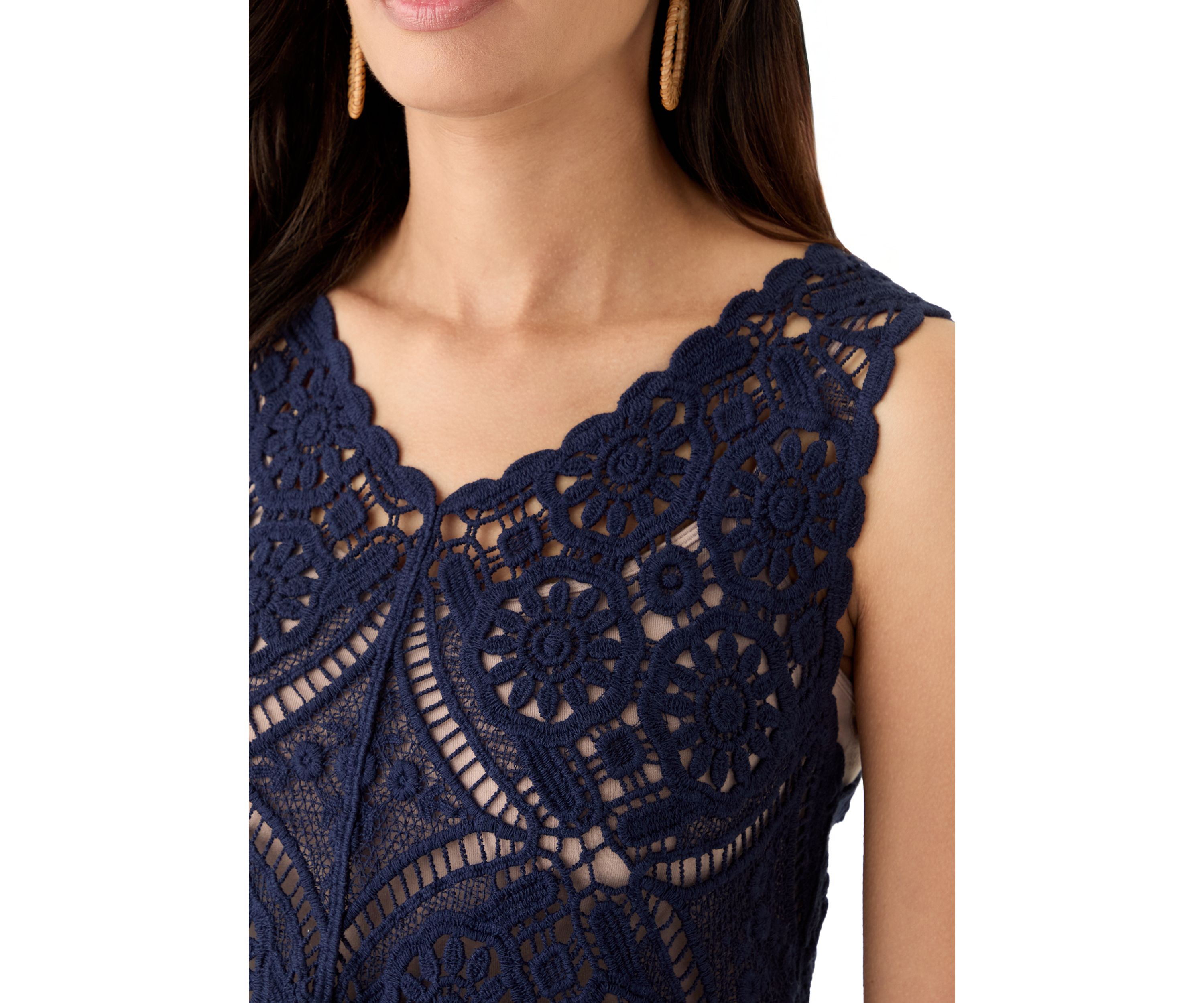 Womens Crochet V-Neck Tank Top