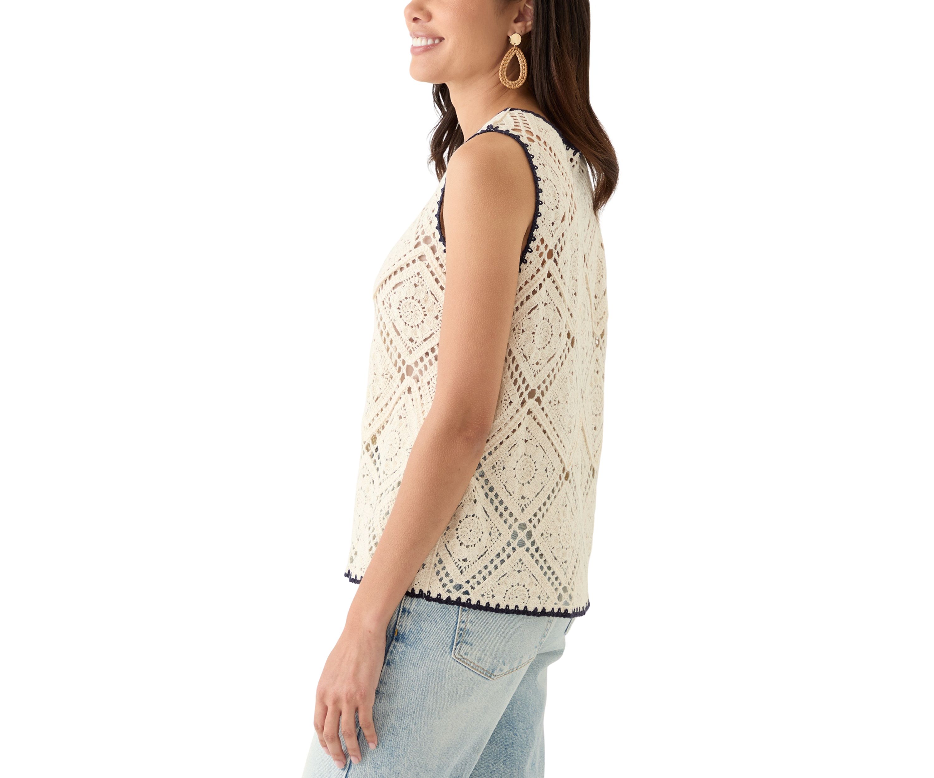 Womens Crochet Diamond Pattern Tank Top
