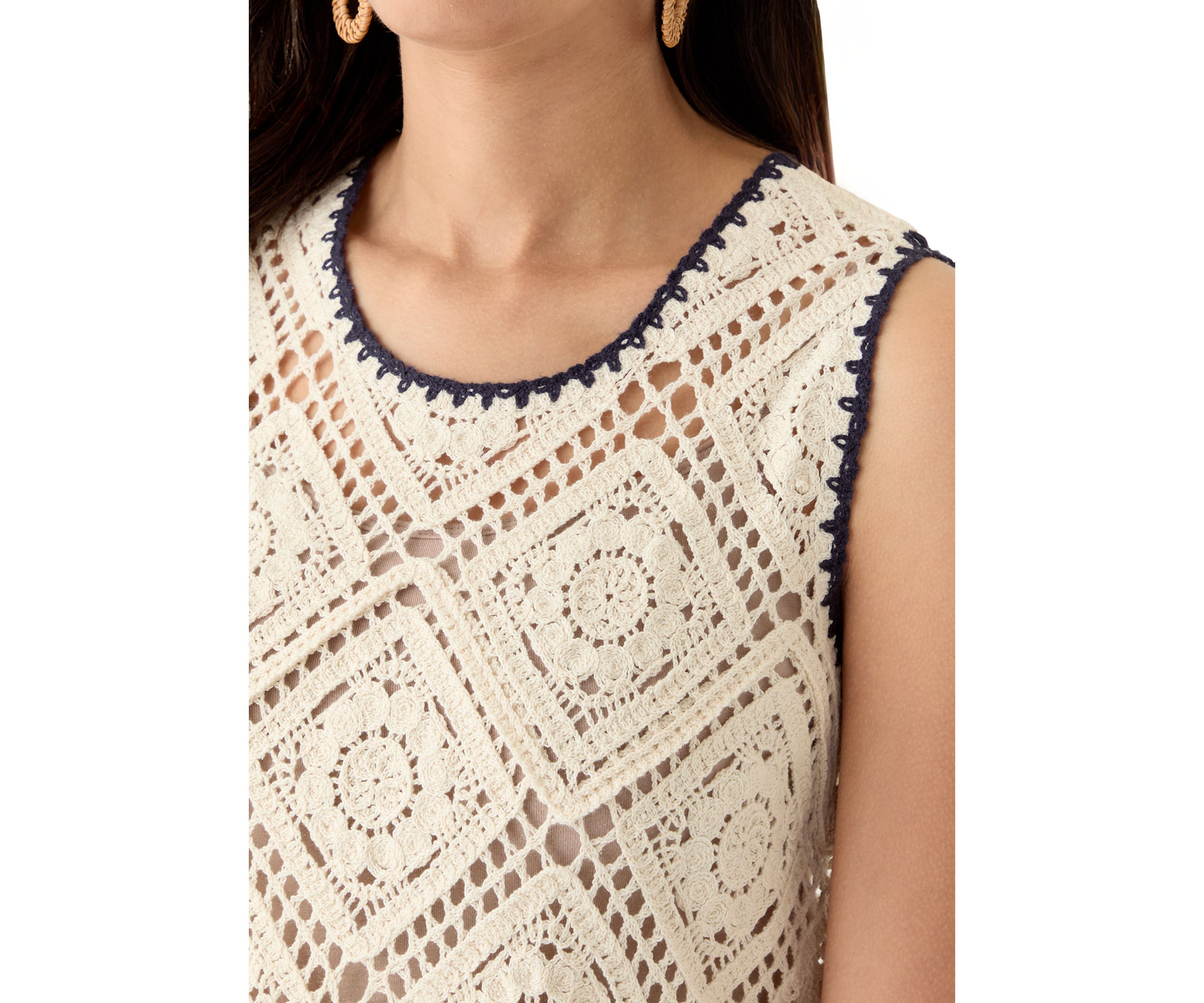 Womens Crochet Diamond Pattern Tank Top