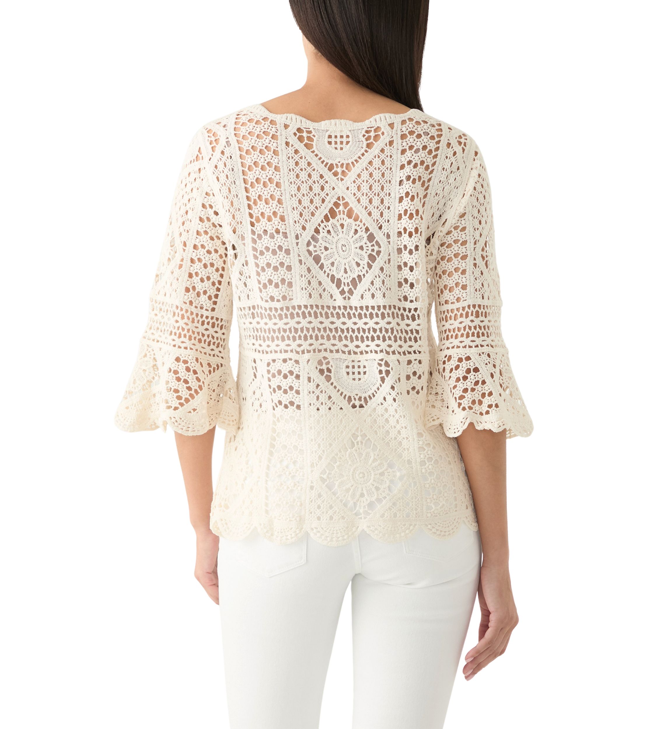 Womens Crochet Sweater Top