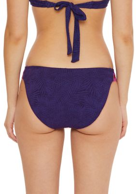 Textured Tab Side Hipster Swim Bottoms