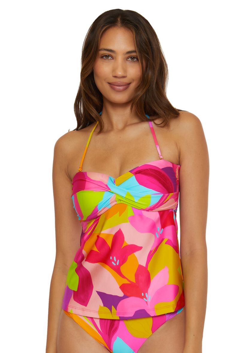 Lilleth Abstract Bandeau Tankini Swim Top
