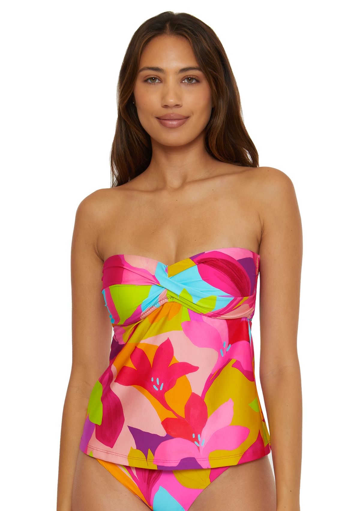 Lilleth Abstract Bandeau Tankini Swim Top