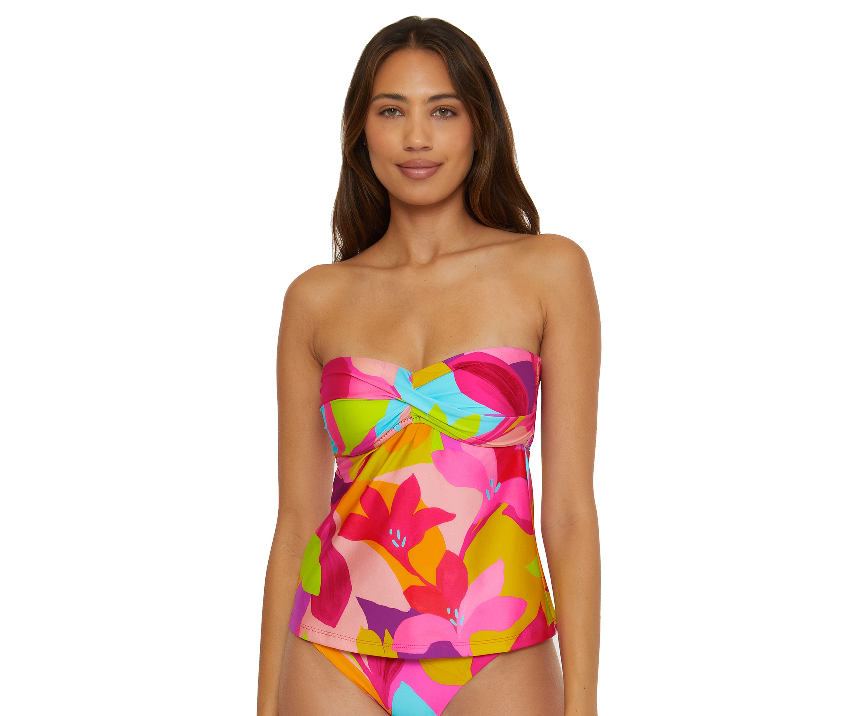 Lilleth Abstract Bandeau Tankini Swim Top