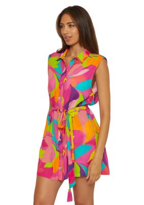 Lilleth Abstract Swim Cover Up Shirtdress