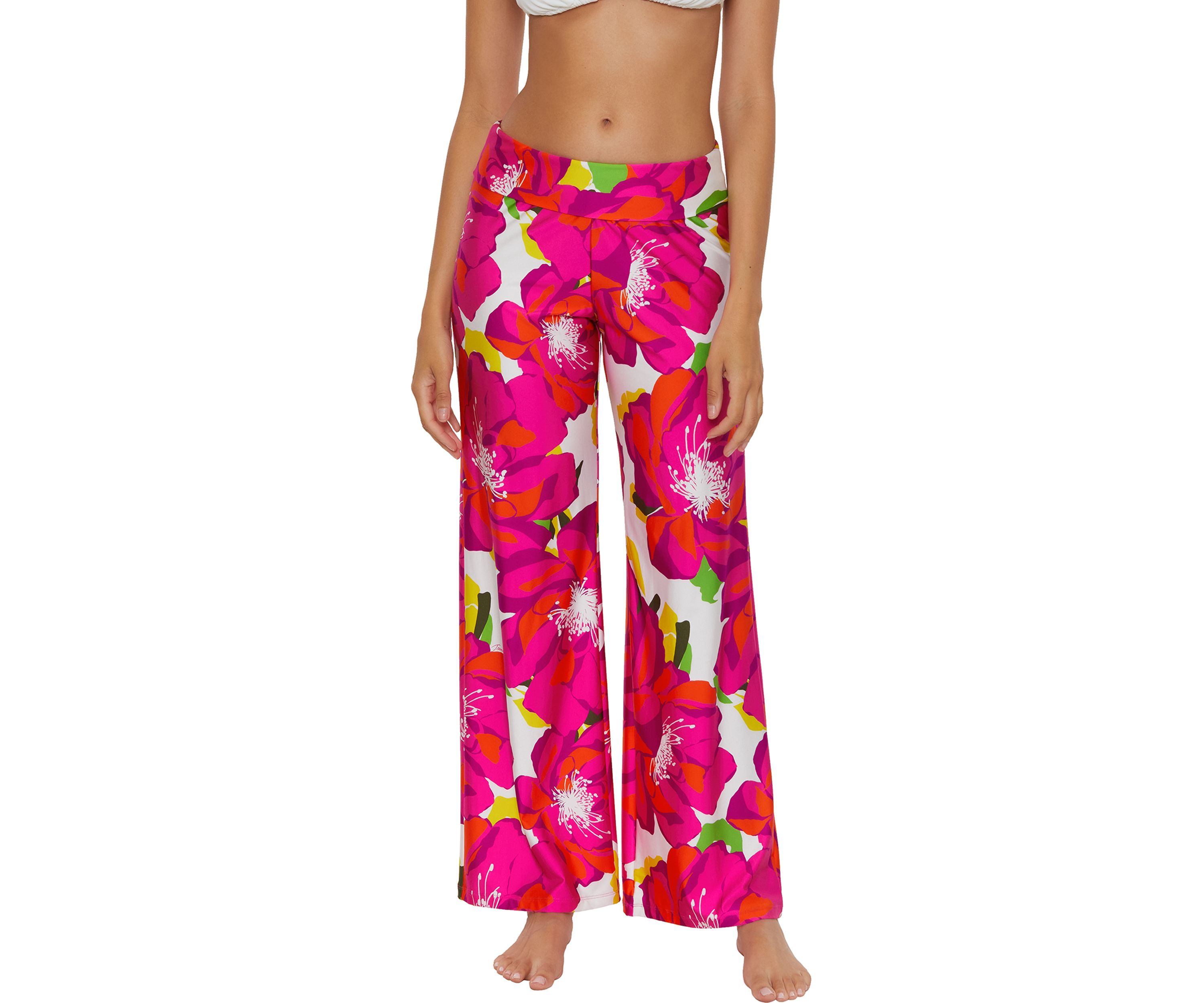 Bloom Print Swim Cover Up Pants