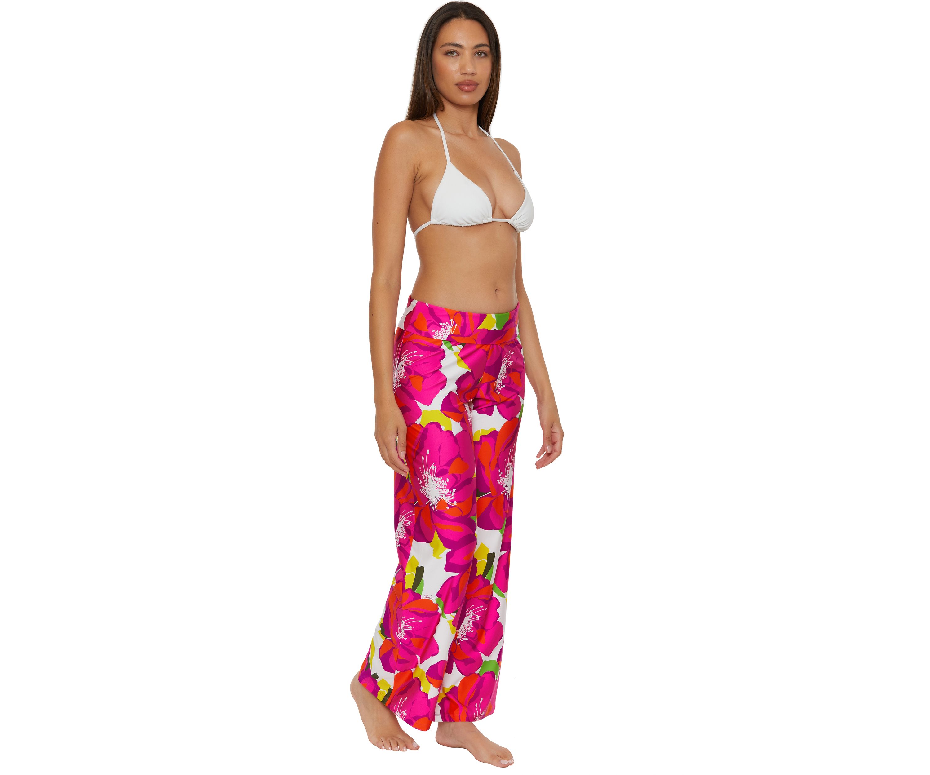 Bloom Print Swim Cover Up Pants