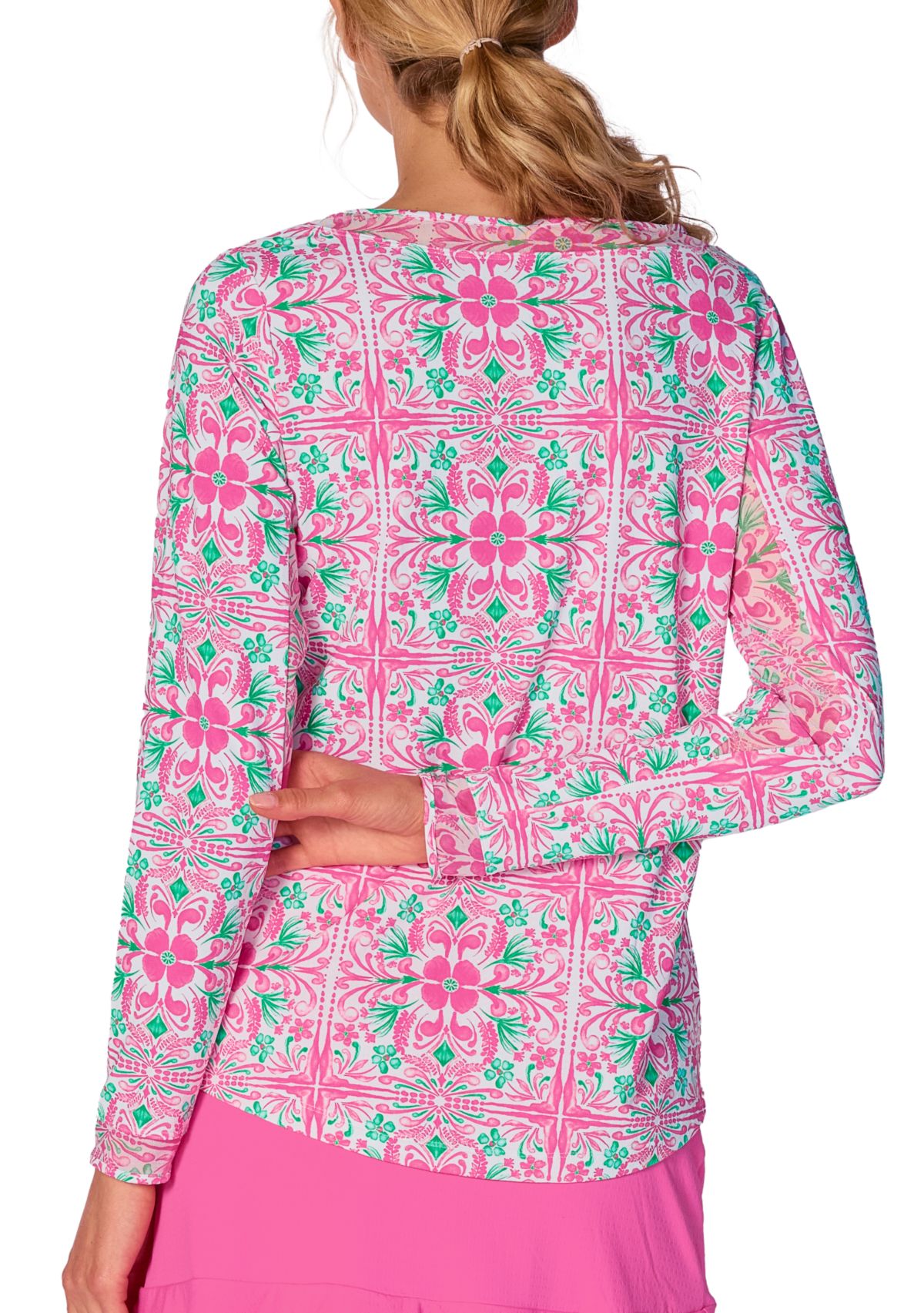 Mesh Insert Long Sleeve Top