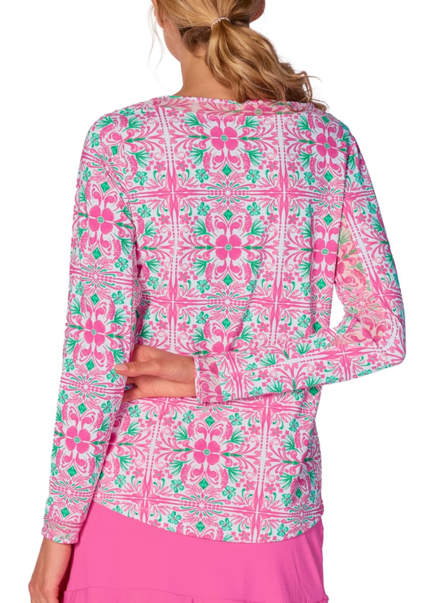 Mesh Insert Long Sleeve Top
