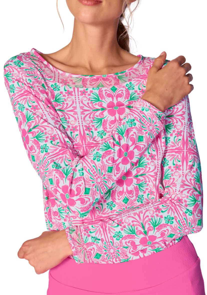 Mesh Insert Long Sleeve Top