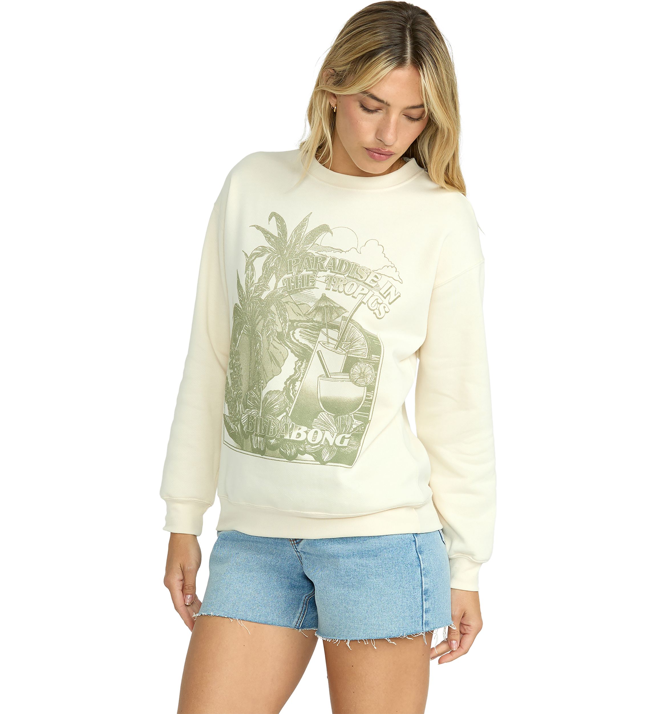 Paradise Awaits Crew Graphic Pullover